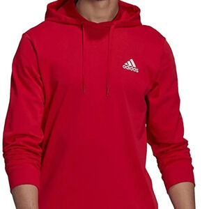 adidas Men's Small Logo Single Jersey Hoodie Red XL NWT